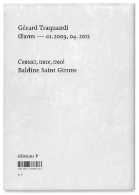 Gérard Traquandi - couverture Monographie