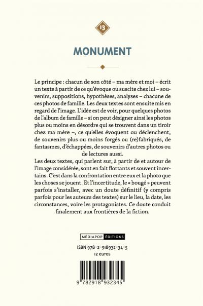 Monument - Bernard Heizmann - mediapop éditions