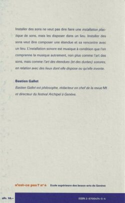 Bastien Gallet - Composer des étendues - HEAD
