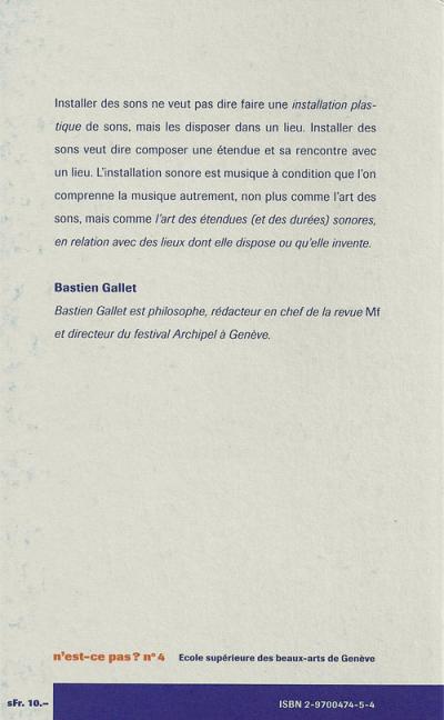 Bastien Gallet - Composer des étendues - HEAD