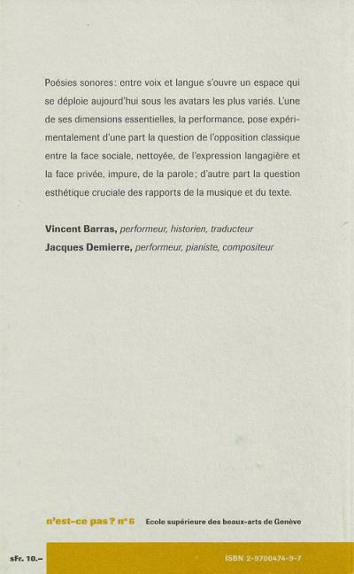 Symptômes - Vincent Barras - Jacques Demierre - HEAD