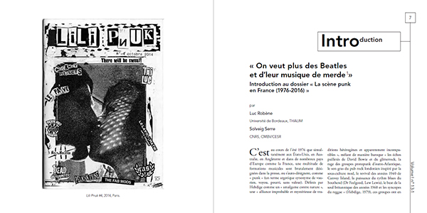 Volume ! n° 13-1 – La scène punk en France