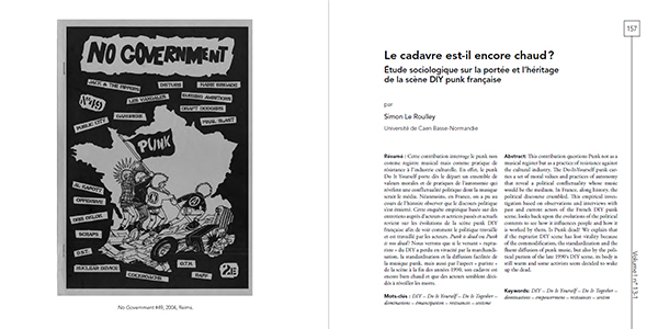 Volume ! n° 13-1 – La scène punk en France