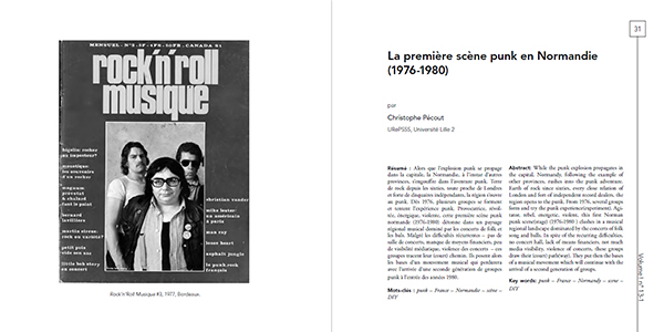 Volume ! n° 13-1 – La scène punk en France