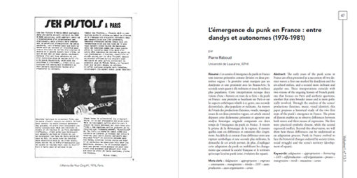 Volume ! n° 13-1 – La scène punk en France