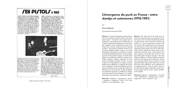 Volume ! n° 13-1 – La scène punk en France