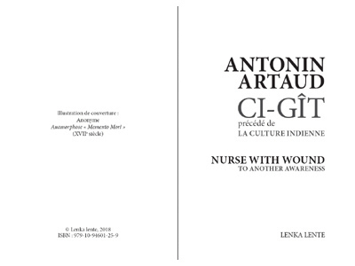 Ci-gît / To Another Awareness (+ CD) - Antonin Artaud / Nurse With Wound – Image 2