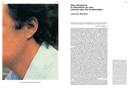 Max Feed – Œuvre et héritage de Max Neuhaus – Image 2