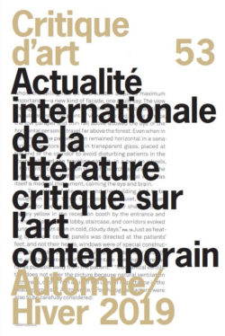 couverture de la revue critique d'art