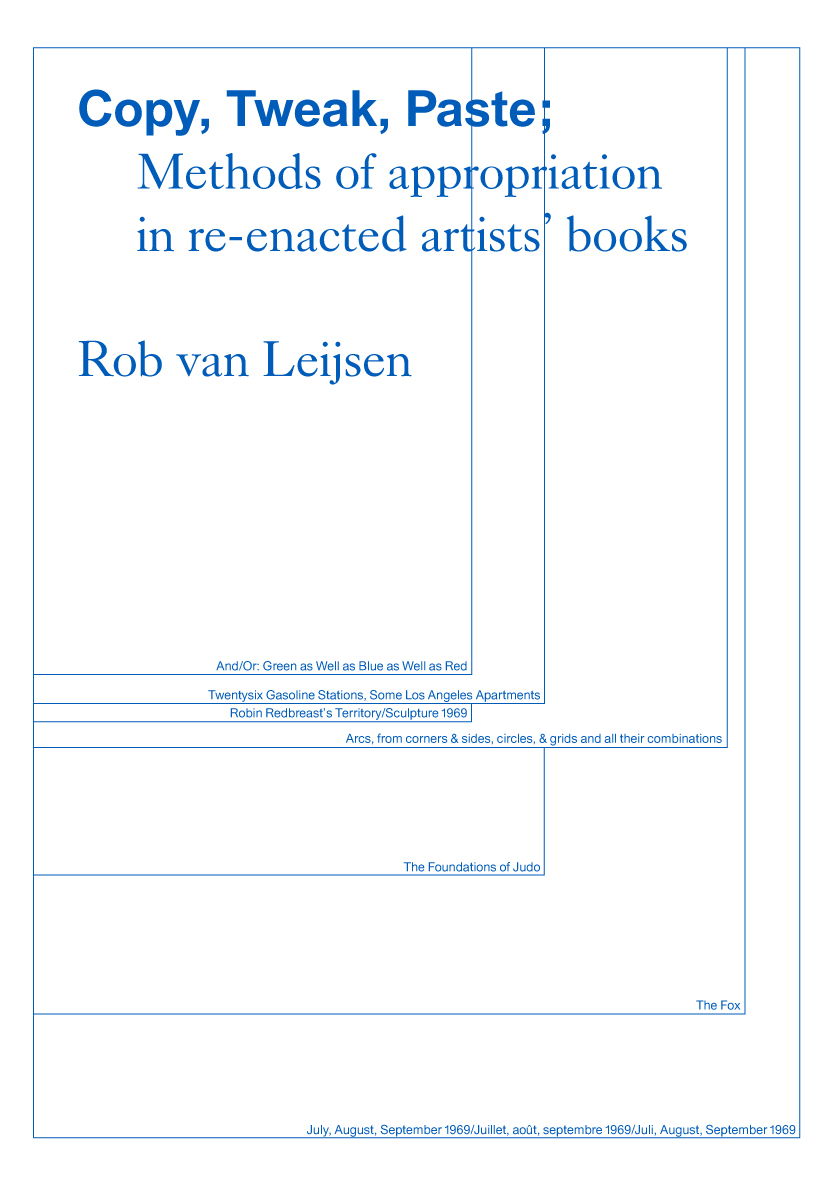 Copy, Tweak, Paste – Modes d’appropriation dans le reenactment de livres d’artistes - Rob van Leijsen