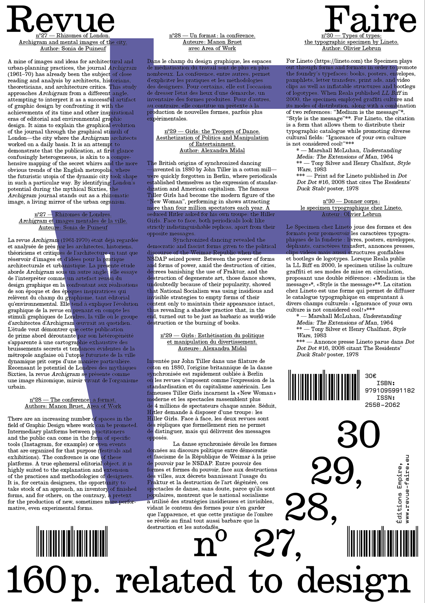 Faire – Regarder le graphisme – Volume 08 (n° 27, 28, 29, 30)