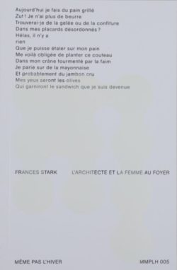 L'architecte et la femme au foyer - Frances Stark