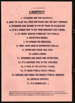 STICK(ER), IT TO THE MAN. A Radical Form of Publishing and the (re)claiming of public space - Matt Plezier and Gloria Glitzer – Image 5