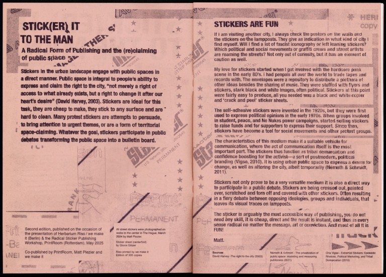 STICK(ER), IT TO THE MAN. A Radical Form of Publishing and the (re)claiming of public space - Matt Plezier and Gloria Glitzer – Image 2