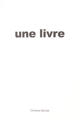 Une livre - Christine Demias